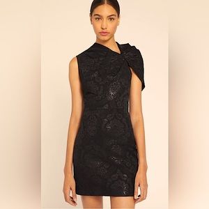 Alice + Olivia Black Asymmetrical One Shoulder Mini Dress